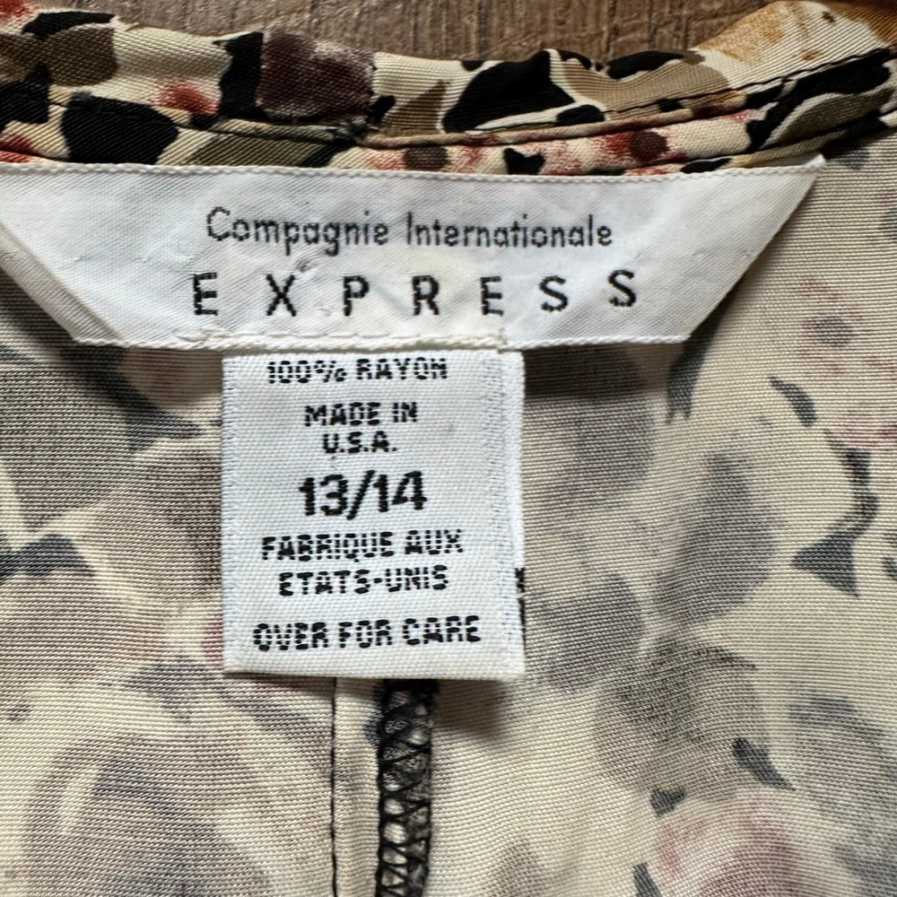 Women's Express Floral Midi Dress 13/ 14 size Vintage - Picture 5 of 14